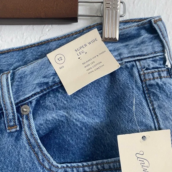 NWT Blue Wide-Leg Jeans Size 12 - Picture 2 of 6